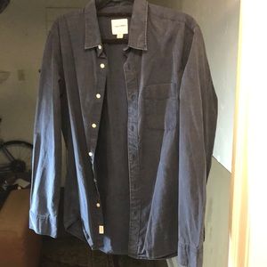 Men’s large American Eagle dark blue casual button up shirt